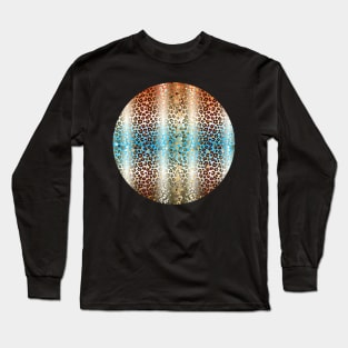 Colourful gradient unique flowers leopard stripes abstract modern 265 Pattern Long Sleeve T-Shirt